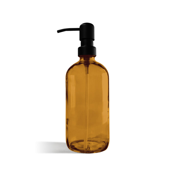 Amber Bottle with Black Pump